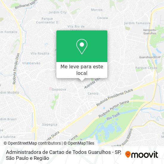 Administradora de Cartao de Todos Guarulhos - SP mapa