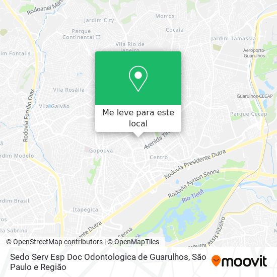 Sedo Serv Esp Doc Odontologica de Guarulhos mapa