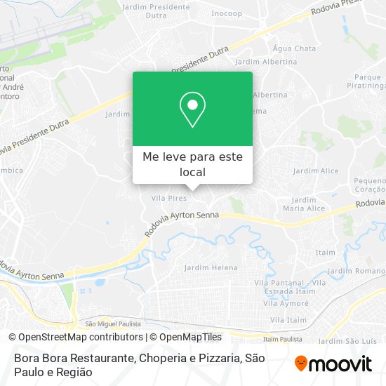 Bora Bora Restaurante, Choperia e Pizzaria mapa