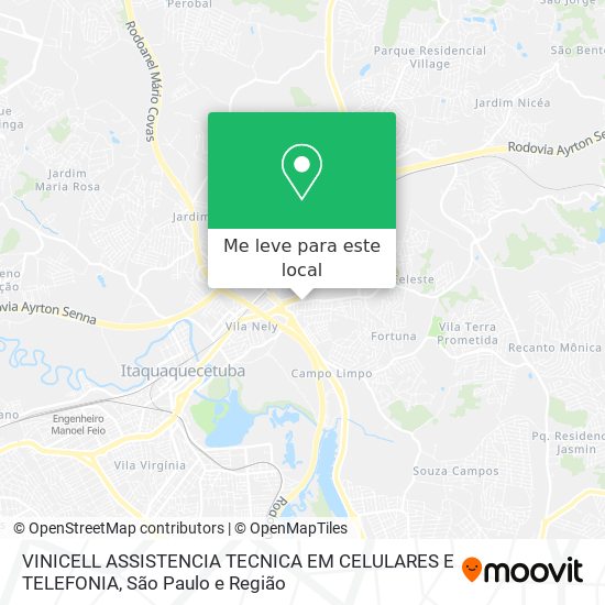 VINICELL ASSISTENCIA TECNICA EM CELULARES E TELEFONIA mapa