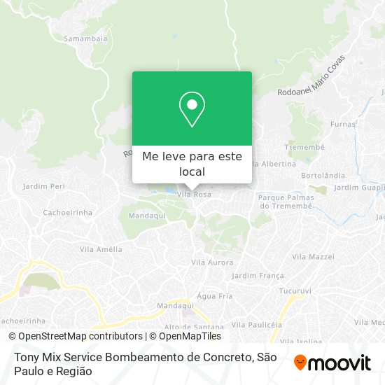 Tony Mix Service Bombeamento de Concreto mapa