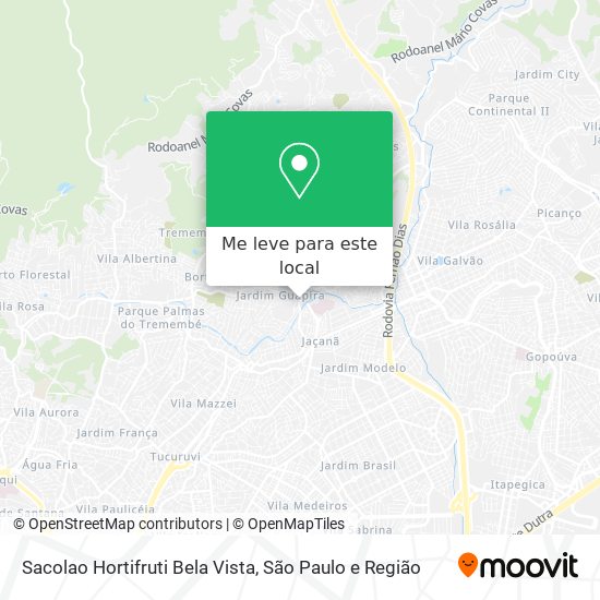 Sacolao Hortifruti Bela Vista mapa