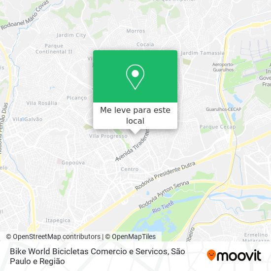 Bike World Bicicletas Comercio e Servicos mapa