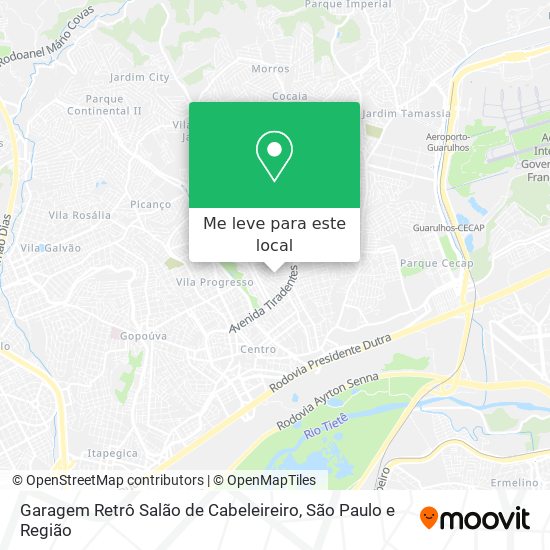 Garagem Retrô Salão de Cabeleireiro mapa