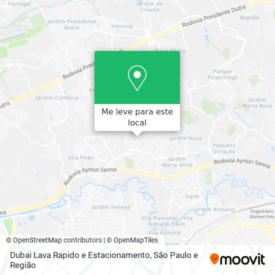 Dubai Lava Rapido e Estacionamento mapa