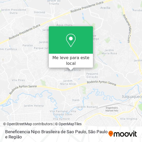 Beneficencia Nipo Brasileira de Sao Paulo mapa
