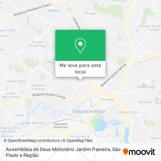 Assembléia de Deus Ministério Jardim Paineira mapa