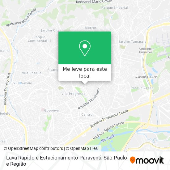 Lava Rapido e Estacionamento Paraventi mapa