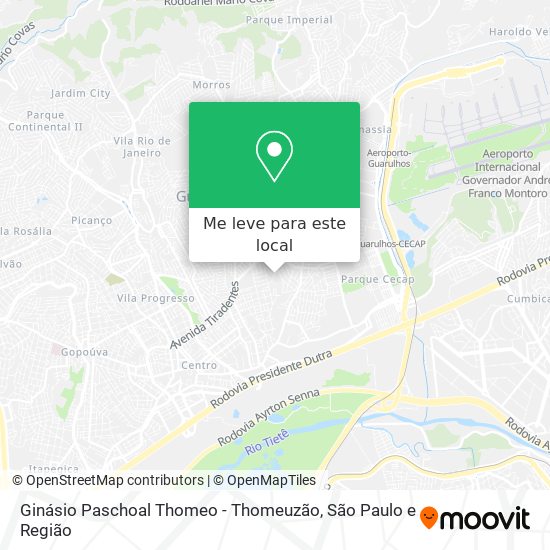 Ginásio Paschoal Thomeo - Thomeuzão mapa