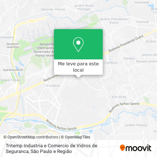 Tritemp Industria e Comercio de Vidros de Seguranca mapa