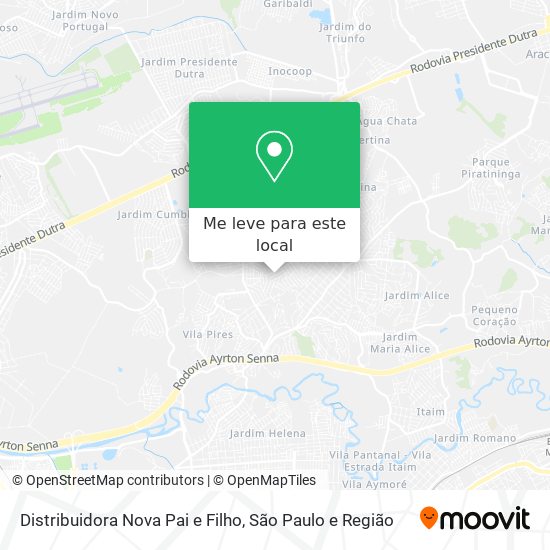 Distribuidora Nova Pai e Filho mapa