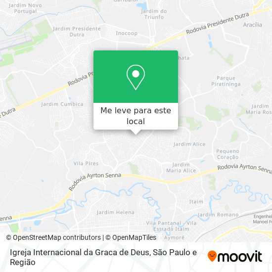 Igreja Internacional da Graca de Deus mapa