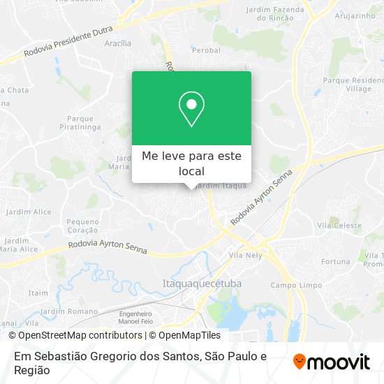 Em Sebastião Gregorio dos Santos mapa