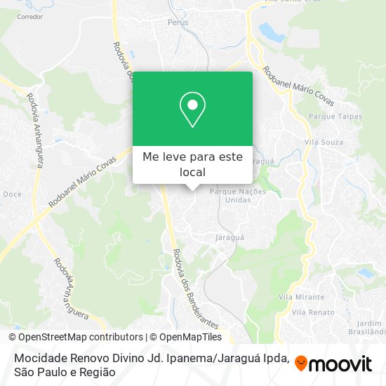 Mocidade Renovo Divino Jd. Ipanema / Jaraguá Ipda mapa