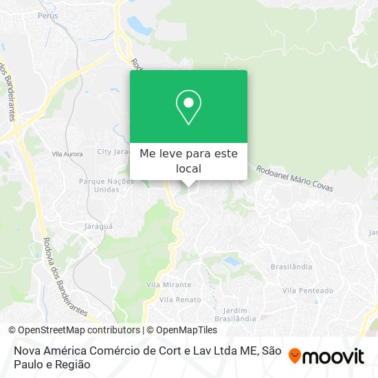 Nova América Comércio de Cort e Lav Ltda ME mapa