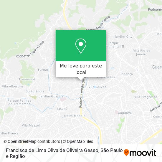 Francisca de Lima Oliva de Oliveira Gesso mapa