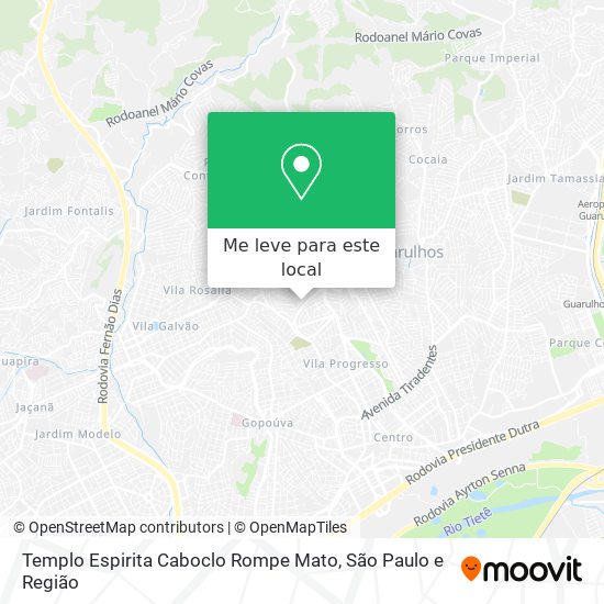Templo Espirita Caboclo Rompe Mato mapa