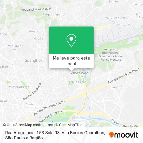 Rua Aragoiania, 153 Sala 03, Vila Barros Guarulhos mapa