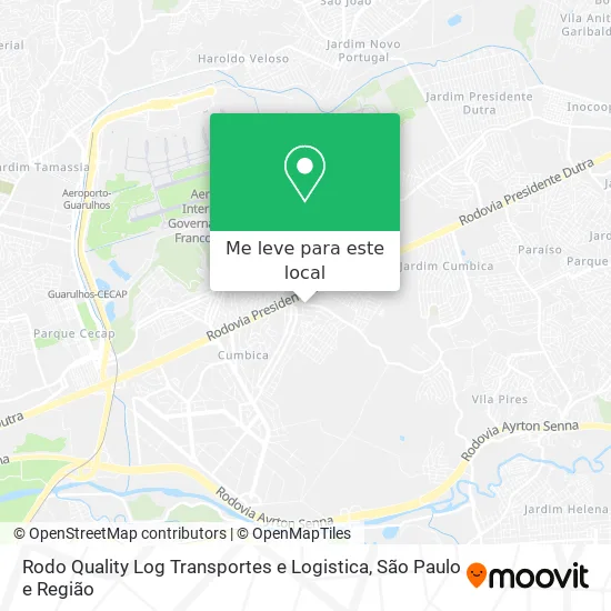 Rodo Quality Log Transportes e Logistica mapa