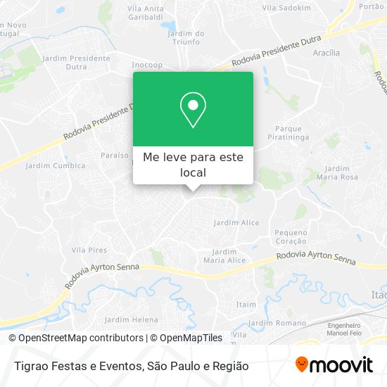 Tigrao Festas e Eventos mapa