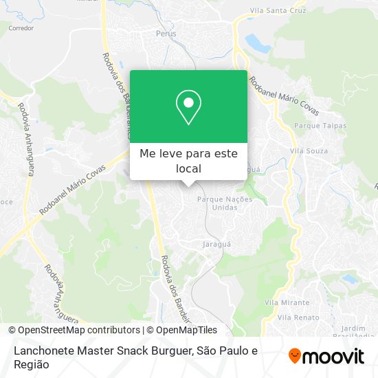 Lanchonete Master Snack Burguer mapa