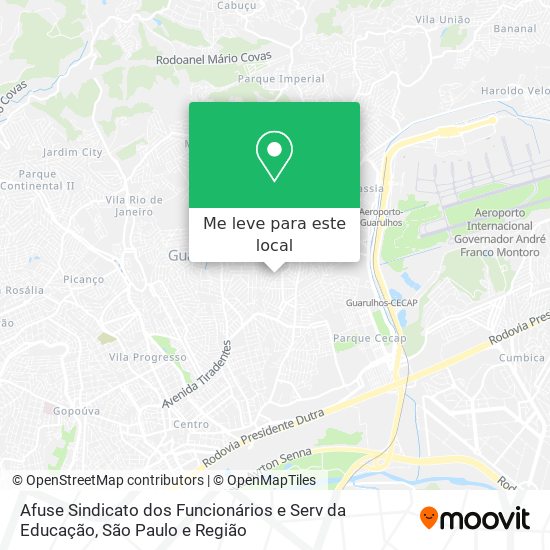 Afuse Sindicato dos Funcionários e Serv da Educação mapa