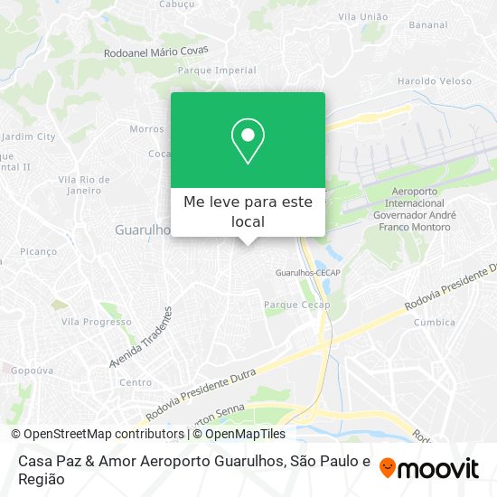 Casa Paz & Amor Aeroporto Guarulhos mapa