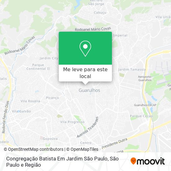 Congregação Batista Em Jardim São Paulo mapa