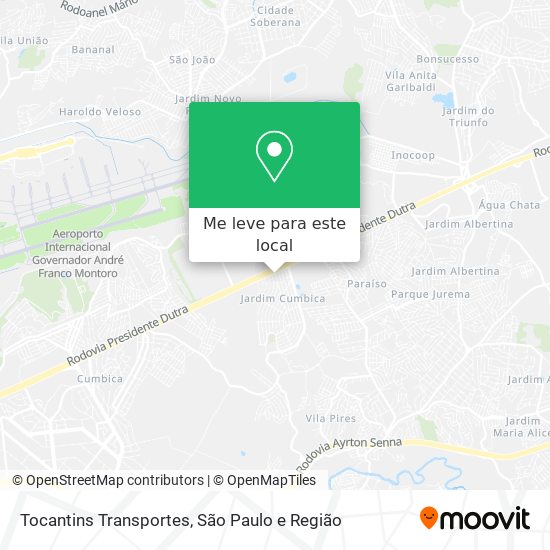 Tocantins Transportes mapa