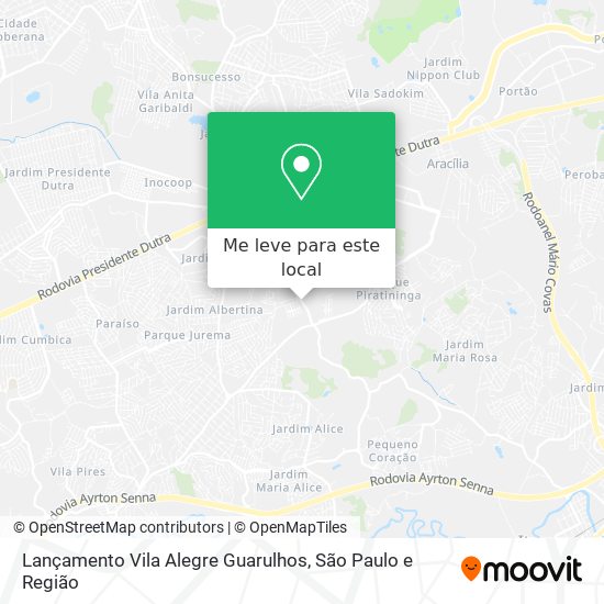 Lançamento Vila Alegre Guarulhos mapa