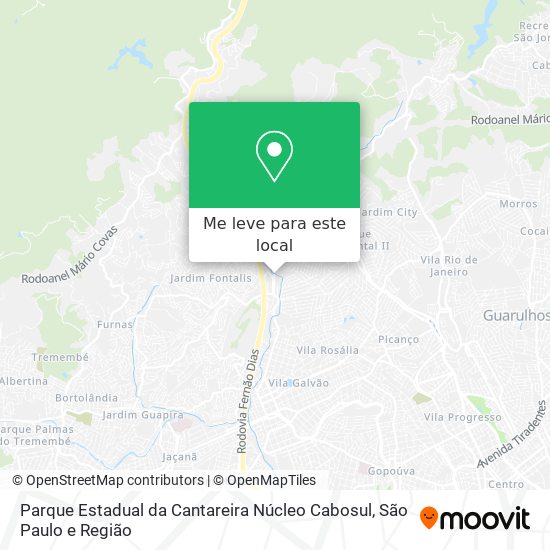 Parque Estadual da Cantareira Núcleo Cabosul mapa