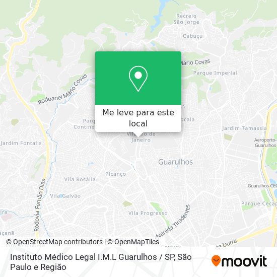 Instituto Médico Legal I.M.L Guarulhos / SP mapa