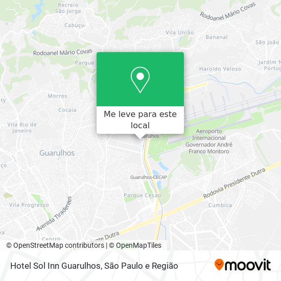 Hotel Sol Inn Guarulhos mapa