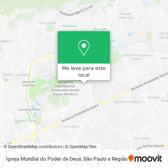 Igreja Mundial do Poder de Deus mapa