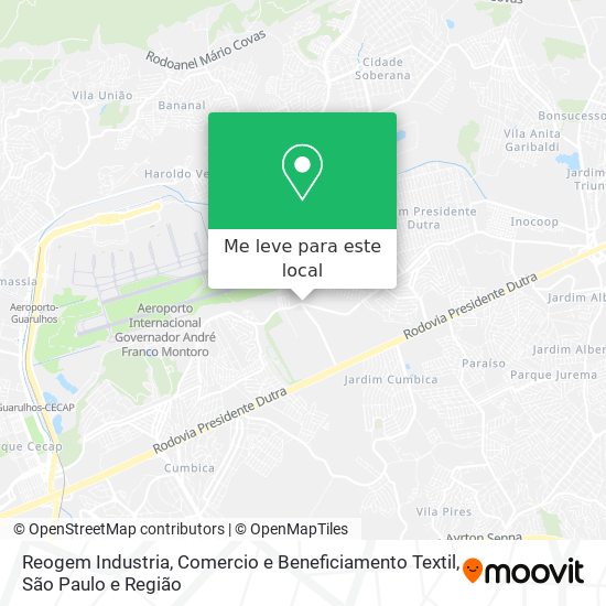 Reogem Industria, Comercio e Beneficiamento Textil mapa