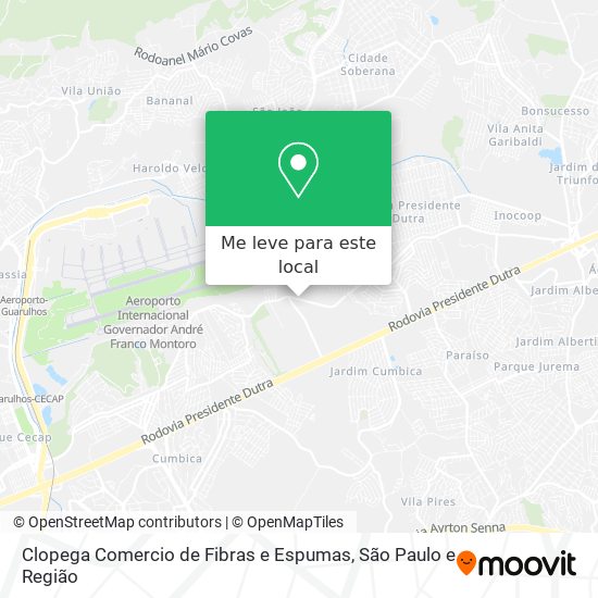 Clopega Comercio de Fibras e Espumas mapa