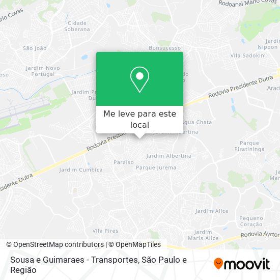 Sousa e Guimaraes - Transportes mapa