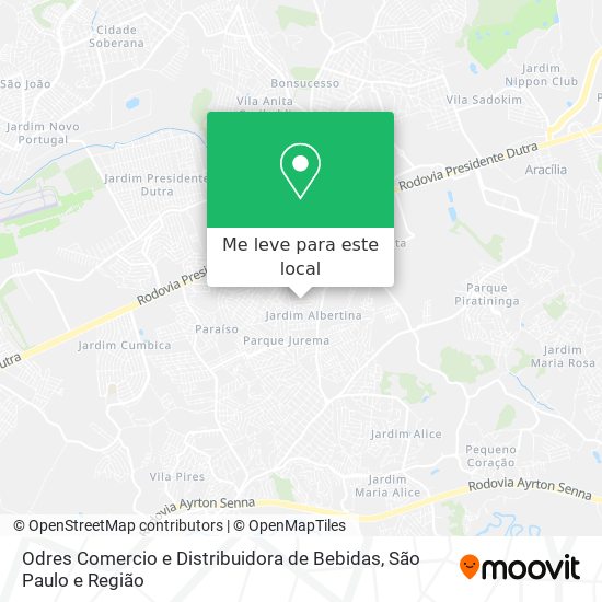 Odres Comercio e Distribuidora de Bebidas mapa