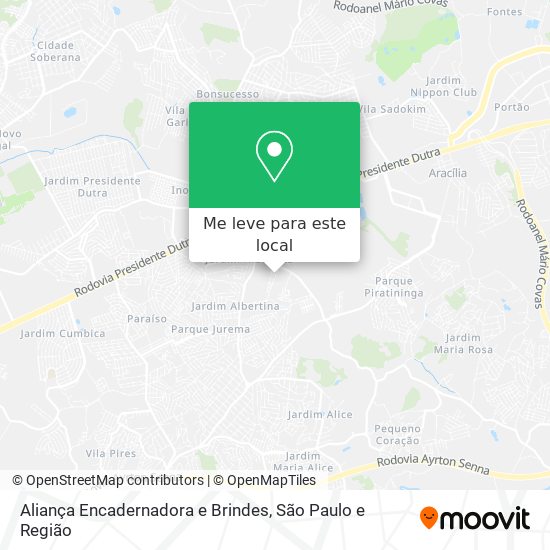 Aliança Encadernadora e Brindes mapa