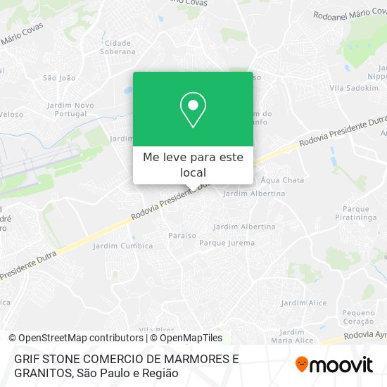 GRIF STONE COMERCIO DE MARMORES E GRANITOS mapa