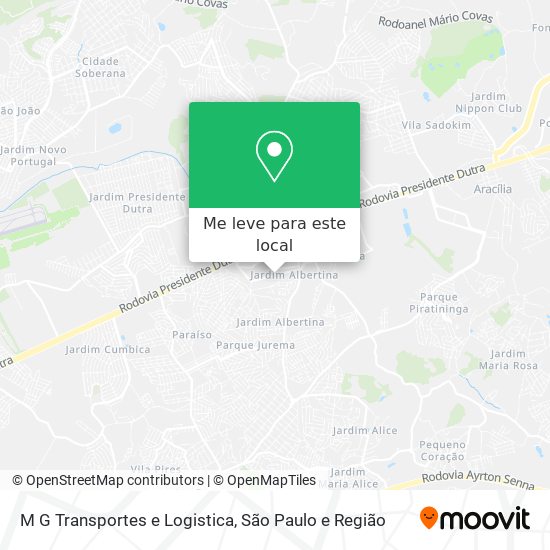 M G Transportes e Logistica mapa
