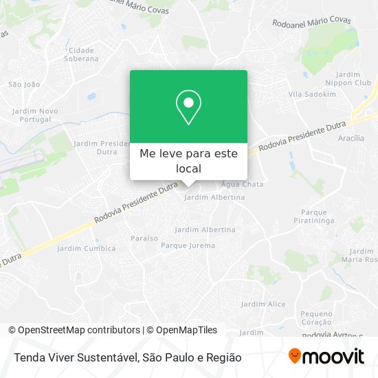 Tenda Viver Sustentável mapa