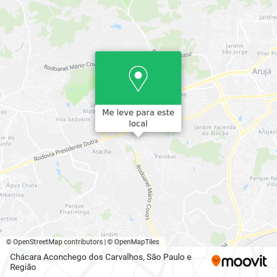 Chácara Aconchego dos Carvalhos mapa