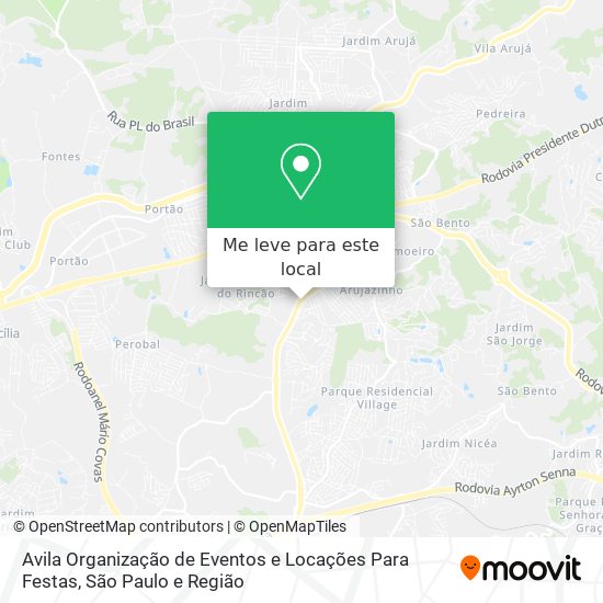 Avila Organização de Eventos e Locações Para Festas mapa