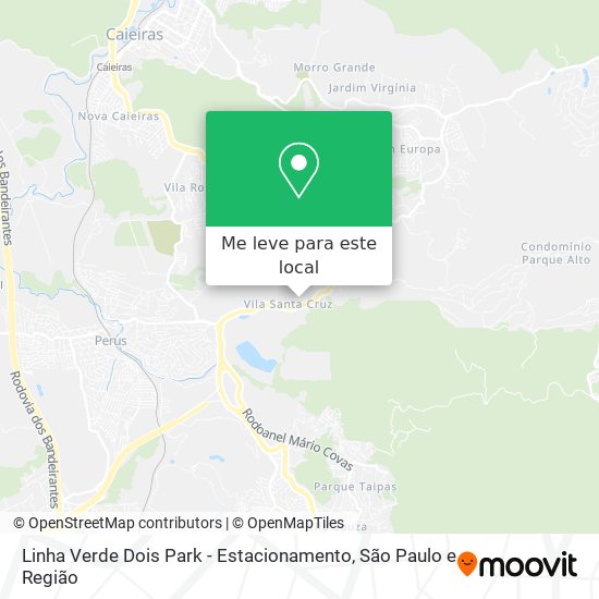 Linha Verde Dois Park - Estacionamento mapa