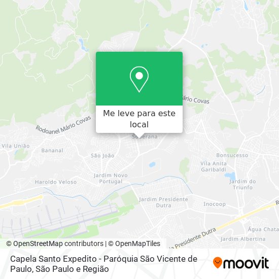 Capela Santo Expedito - Paróquia São Vicente de Paulo mapa