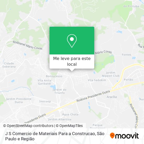 J S Comercio de Materiais Para a Construcao mapa
