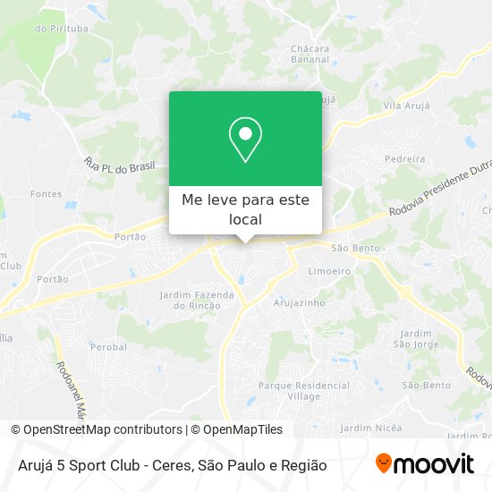 Arujá 5 Sport Club - Ceres mapa
