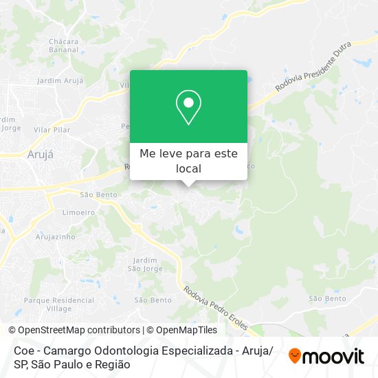 Coe - Camargo Odontologia Especializada - Aruja/ SP mapa