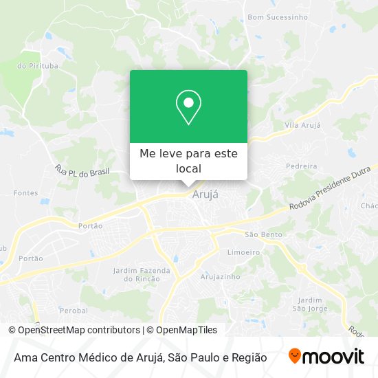 Ama Centro Médico de Arujá mapa